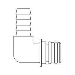 ITT Jabsco 1/2" Elbow Hose Barb 2-5GPM - 2/PKG