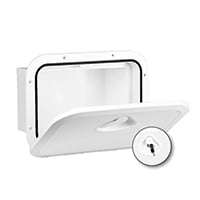 Lalizas TOP LINE Storage Hatch w/ Lock, White, 270mm x 375mm