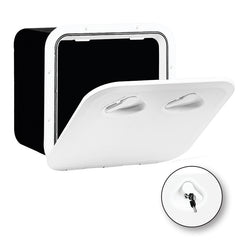 Lalizas TOP LINE Storage Hatch w/ Lock, White, 370mm x 375mm