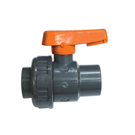 Lalizas Ball Valve 1-1/2", Single Union, BSPP, Plastic, Orange