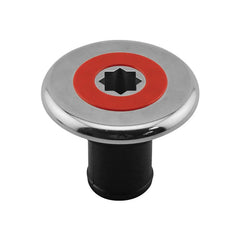 Lalizas INOX Deck Filler 2" (38 mm), with Red Cap, for Fuel, Black Base - Steveston Marine and Hardware