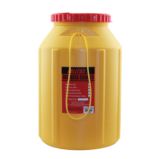Lalizas Storage Bottle for Distress Signals/Pyrotechnics 12L, Yellow