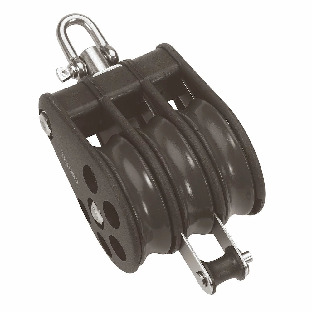 Barton Size 6 64mm Plain Bearing Pulley Block Triple Swivel & Becket - N06-331