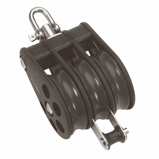 Barton Size 6 64mm Plain Bearing Pulley Block Triple Swivel & Becket - N06-331