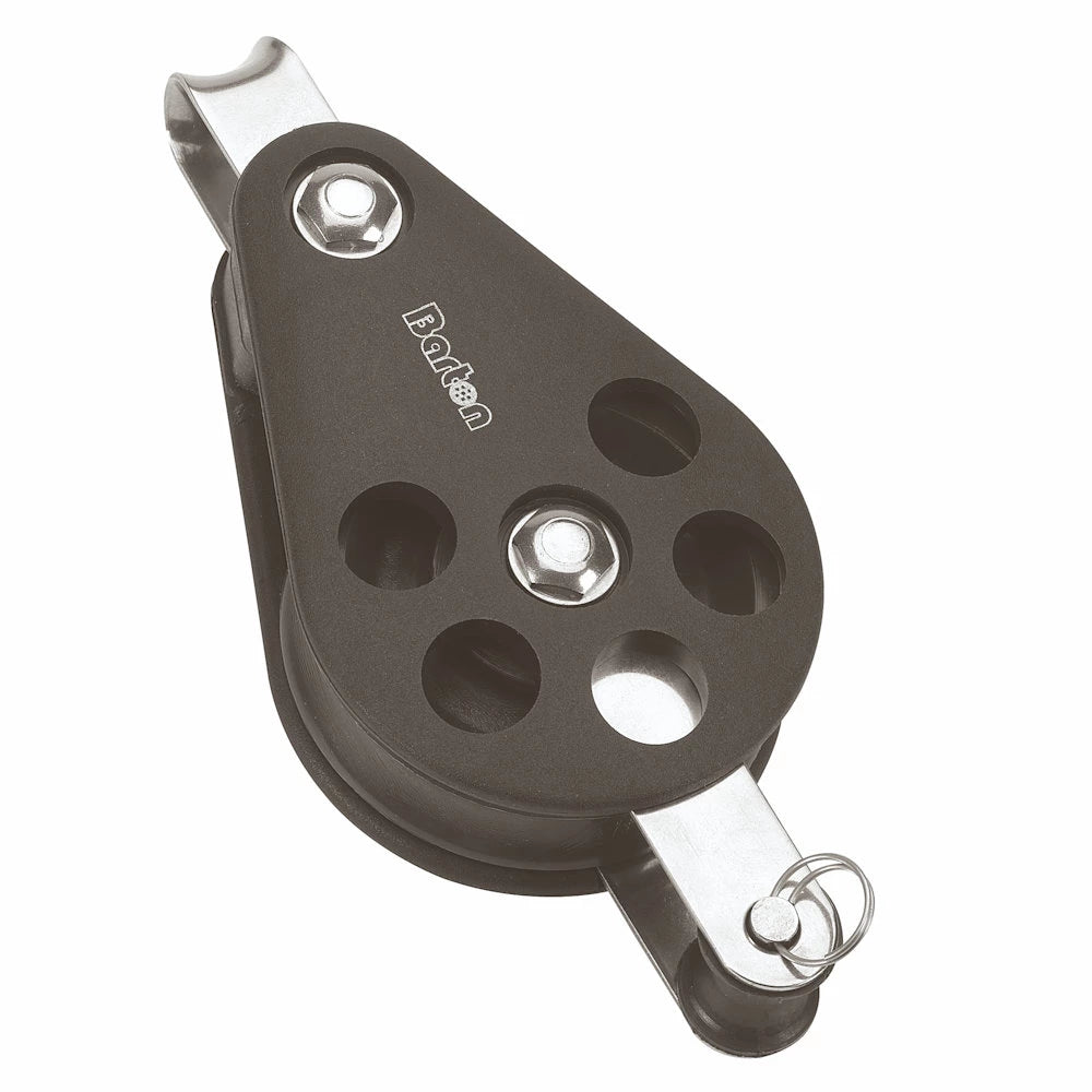 Barton Size 6 64mm Plain Bearing Pulley Block Single Fixed Eye & Becket - N06-111