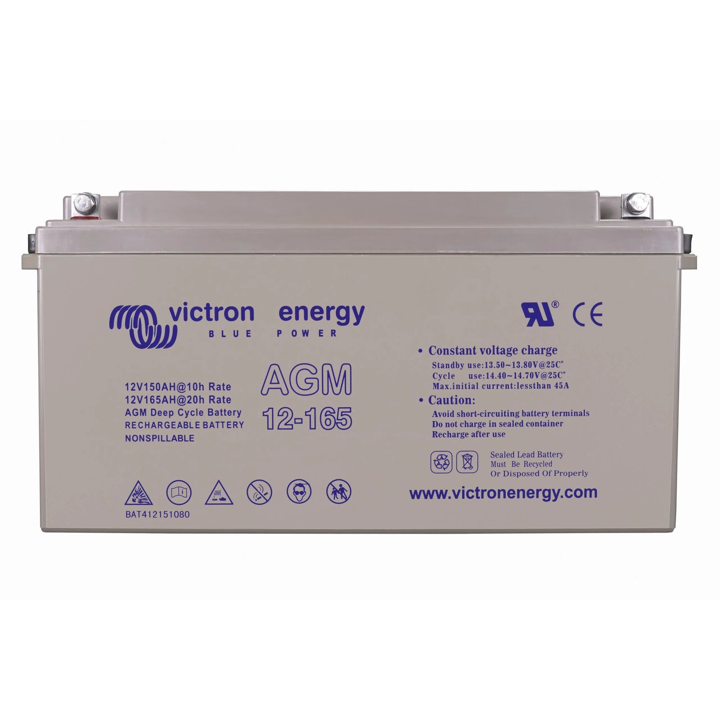 Victron AGM 12V/165Ah Telecom Battery M8 - BAT412151164