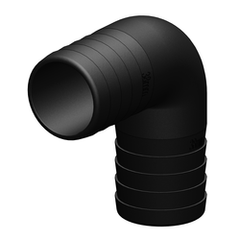 Tru Design 90 Degree Hose Connector 38mm Black - 90291 - Steveston Marine and Hardware