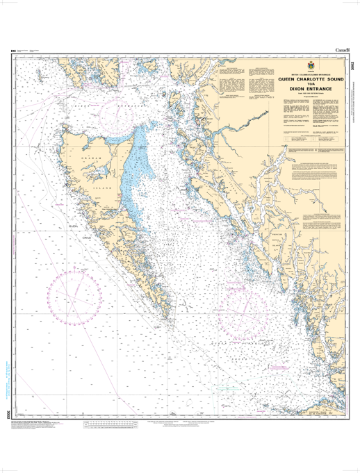Chart 3002 - Queen Charlotte Sound to/à Dixon Entrance