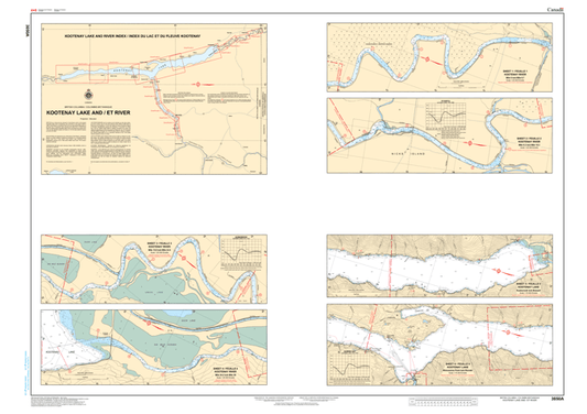 Chart 3050 - Kootenay Lake and River - Steveston Marine and Hardware