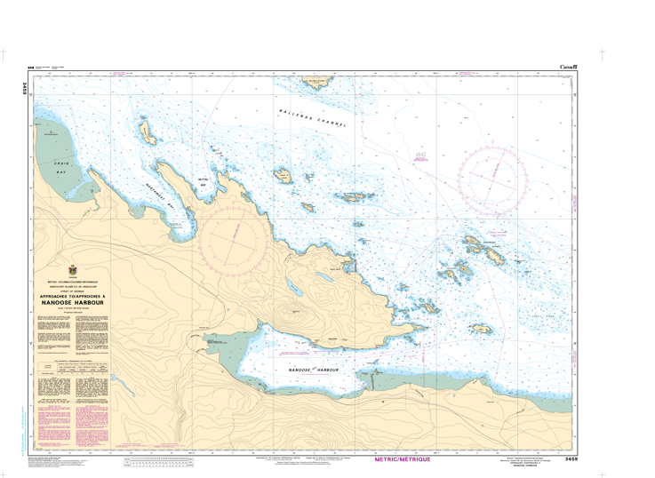 Chart 3459 - Approaches to/Approches à Nanoose Harbour - Steveston Marine and Hardware