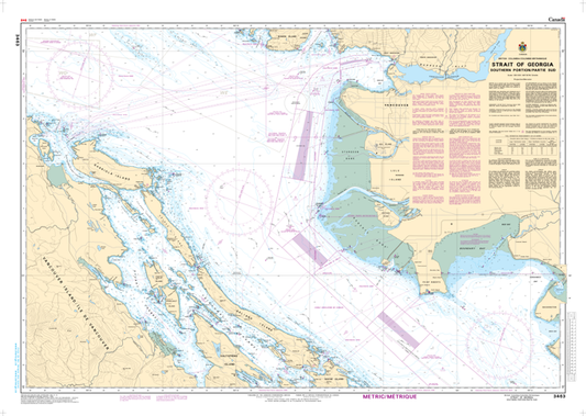 Chart 3463 - Strait of Georgia, Southern Portion/Partie Sud