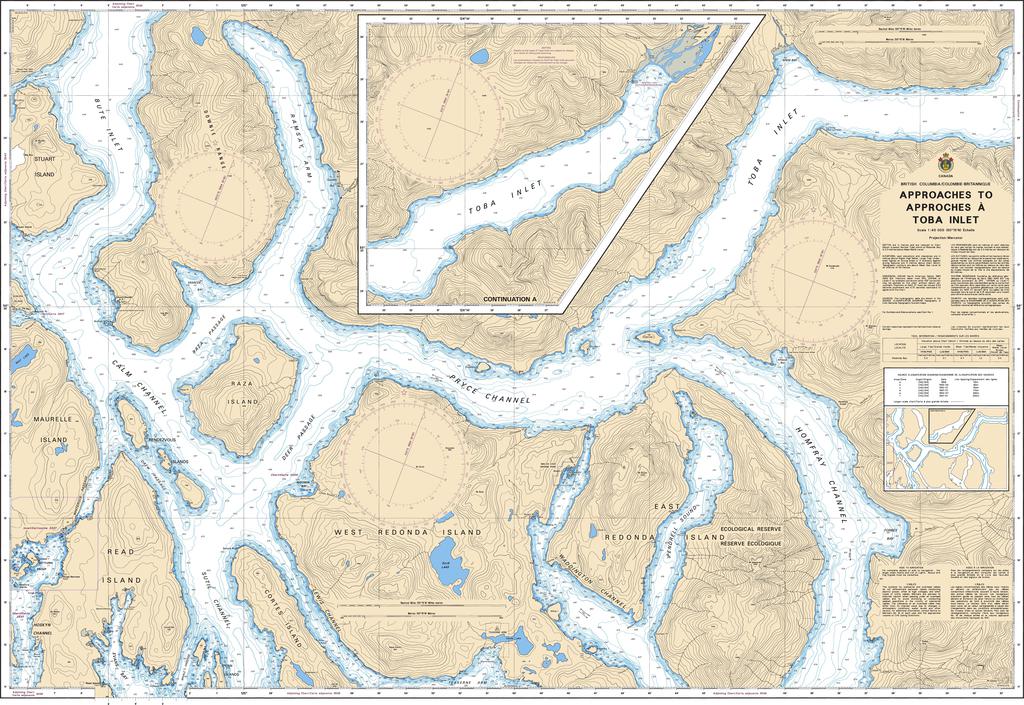 Chart 3541 - Approaches to/Approches à Toba Inlet - Steveston Marine and Hardware