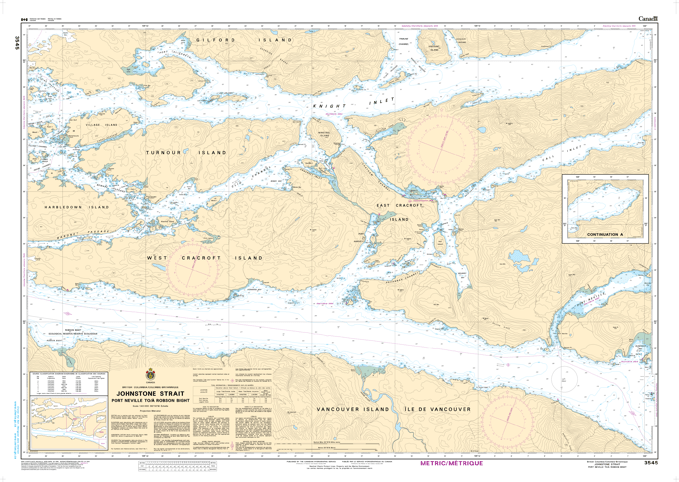 Chart 3545 - Johnstone Strait, Port Neville to  Robson Bight - Steveston Marine and Hardware