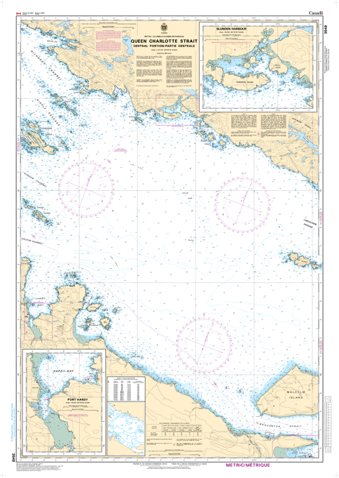 Chart 3548 - Queen Charlotte Strait, Central Portion/Partie Centrale - Steveston Marine and Hardware