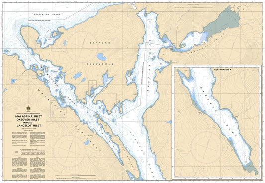 Chart 3559 - Malaspina Inlet, Okeover Inlet and/et Lancelot Inlet - Steveston Marine and Hardware