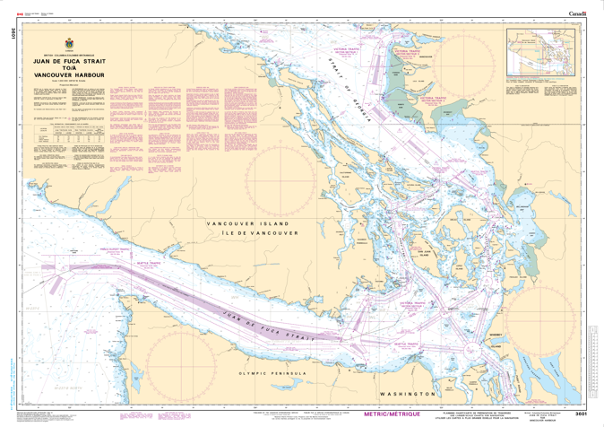 Chart 3601 - Juan de Fuca Strait to  Vancouver Harbour