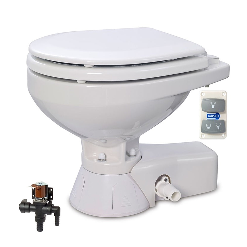 ITT Jabsco 12V Quiet Flush Compact Toilet - 37045-3092