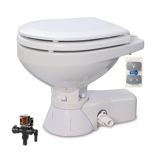 ITT Jabsco 12V Quiet Flush Compact Toilet - 37045-3092