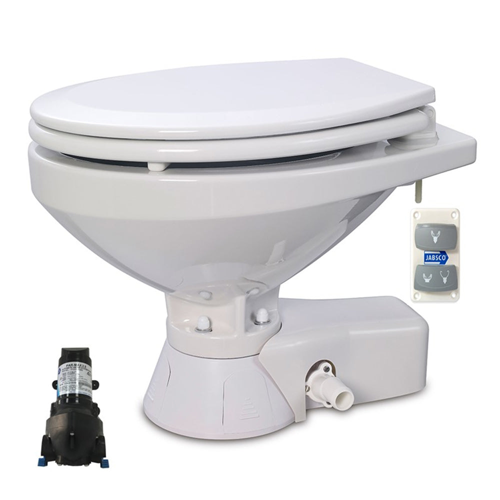 ITT Jabsco Quiet Flush Electric Toilet 12V - Regular Bowl - 37245-4092