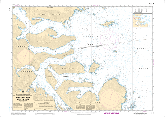 Chart 3807 - Atli Inlet to  Selwyn Inlet - Steveston Marine and Hardware