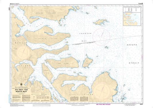 Chart 3807 - Atli Inlet to/à Selwyn Inlet - Steveston Marine and Hardware