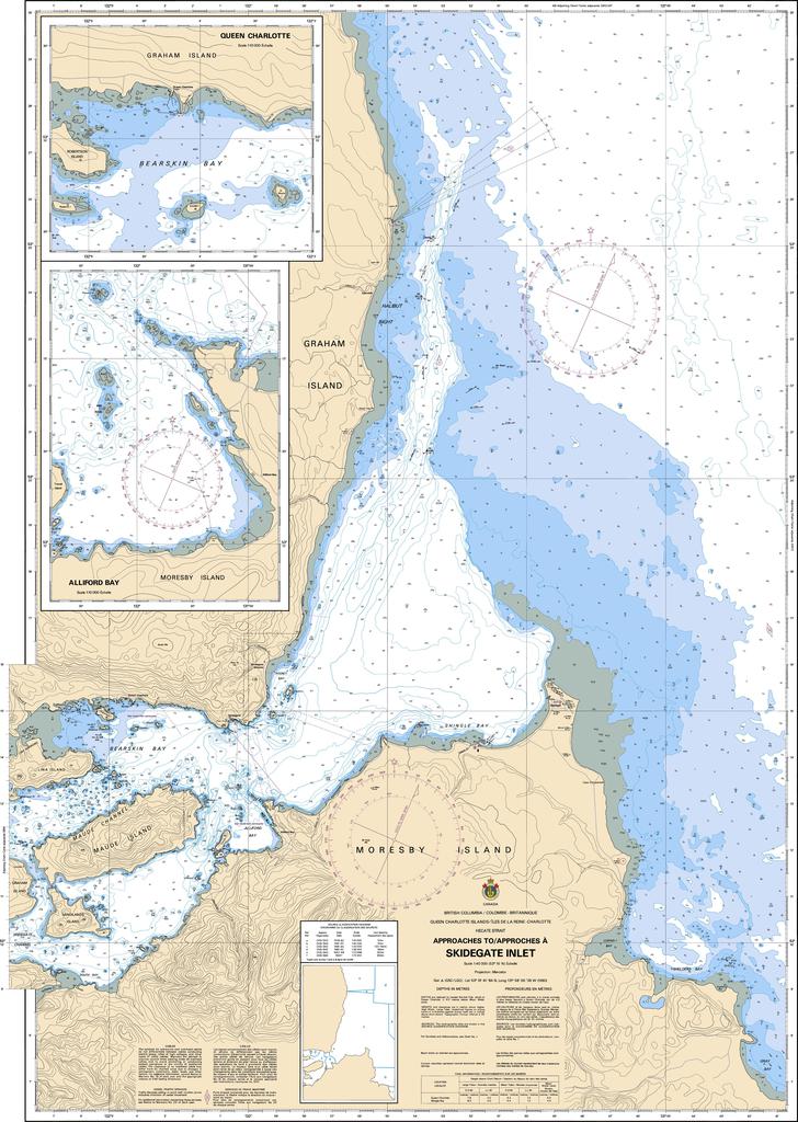 Chart 3890 - Approaches to/Approches à Skidegate Inlet - Steveston Marine and Hardware