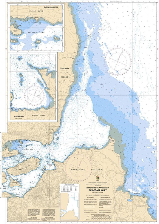 Chart 3890 - Approaches to/Approches à Skidegate Inlet - Steveston Marine and Hardware