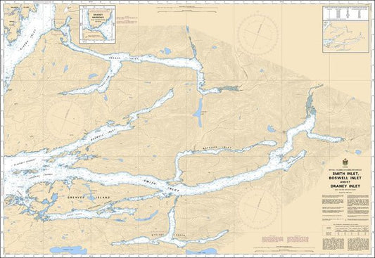 Chart 3931 - Smith Inlet, Boswell Inlet and/et Draney Inlet - Steveston Marine and Hardware