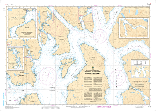 Chart 3945 - Approaches to/Approches à Douglas Channel
