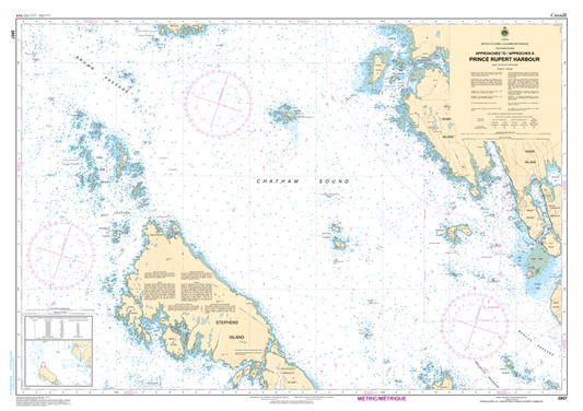 Chart 3957 - Approaches to/Approches à Prince Rupert Harbour
