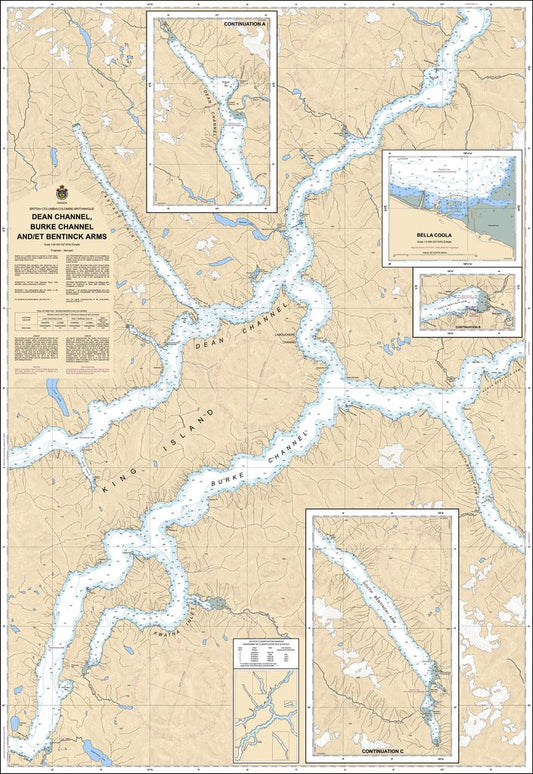 Chart 3974 - Dean Channel, Burke Channel and/et Bentinck Arms - Steveston Marine and Hardware