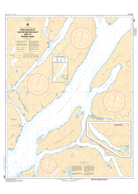 Chart 3994 - Portland Inlet, Khutzeymateen Inlet and Pearse Canal