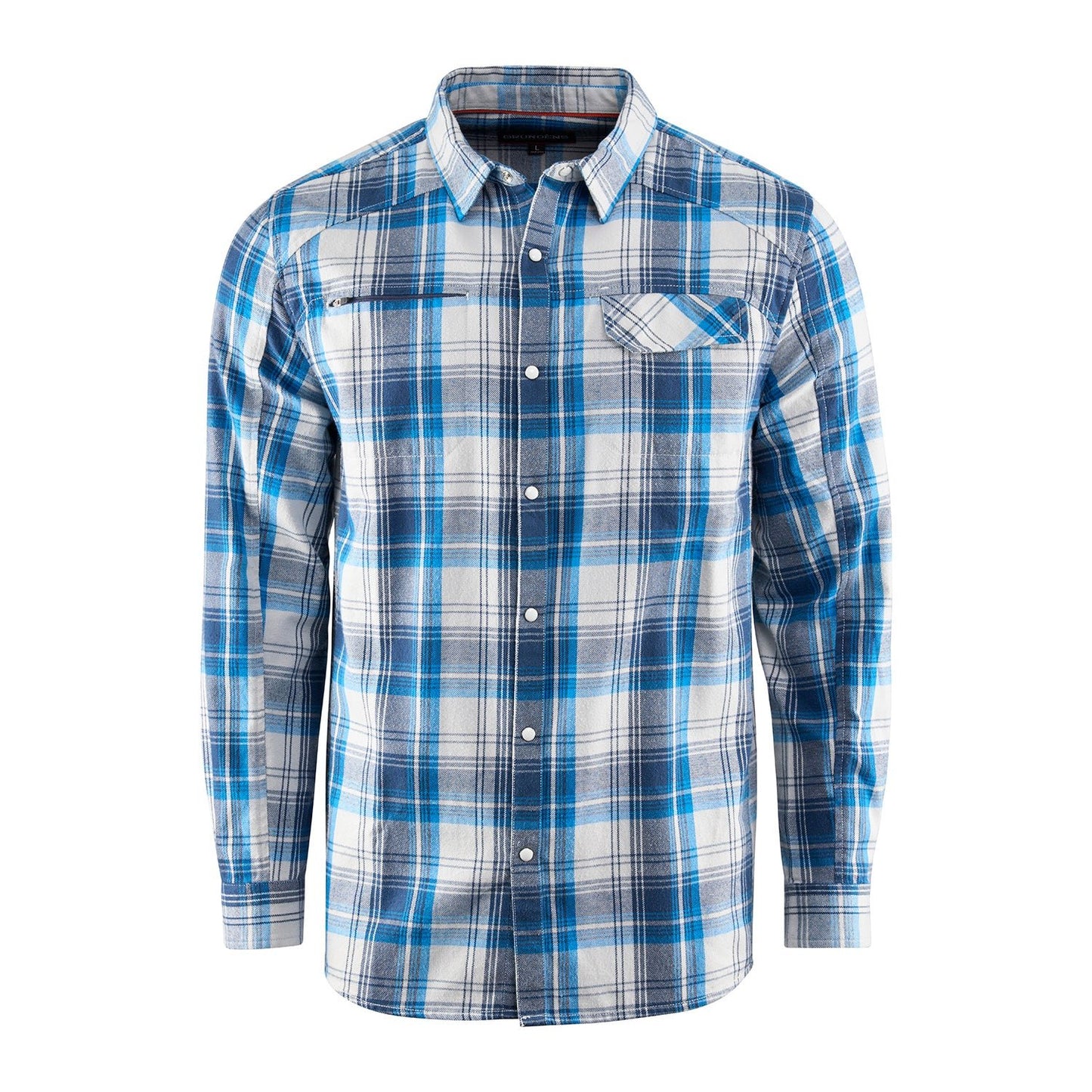 Grundens Dispatch Flannel Shirt - Sky Plaid - Size 3XL