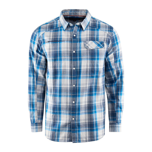 Grundens Dispatch Flannel Shirt - Sky Plaid - Size 3XL