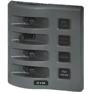 Blue Sea Systems WeatherDeckÃ‚Â® 12V DC Waterproof Fuse Panel - Gray 4 Positions - 4304 - Steveston Marine and Hardware
