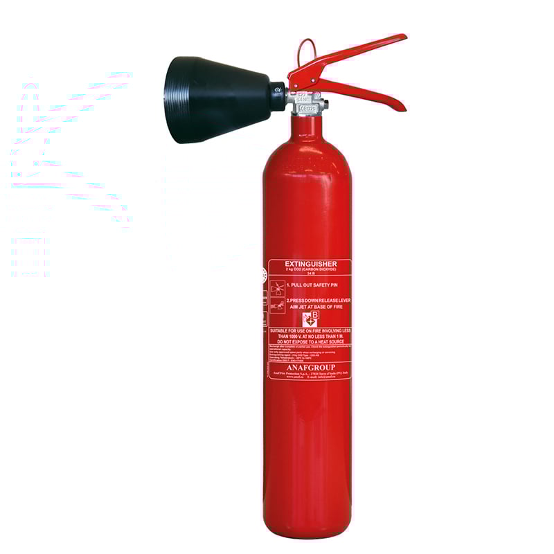 Lalizas Fire Extinguisher CO2, 2kg, SOLAS/MED (EN)