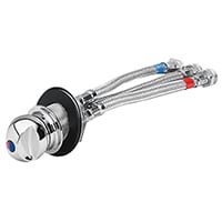 Lalizas Mixer Water Tap (Cold/Hot), Chr Brass, w/ 3-Hose Conn. 8'' (20