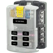 Blue Sea Systems ST Blade Fuse Block - 6 Circuits with Negative Bus and Cover - 5025 - Steveston Marine and Hardware