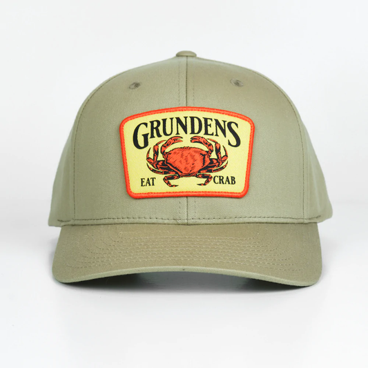 Grundens Eat Crab Trucker 312 Hat - Khaki/White - One Size