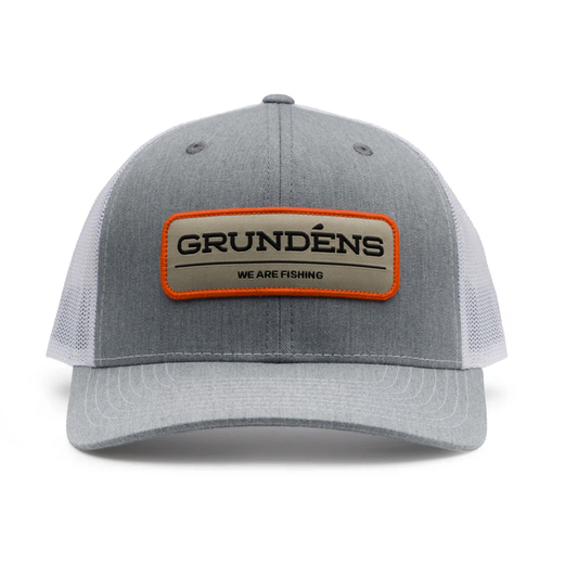 Grundens We Are Fishing Trucker Hat Heather - Grey/White