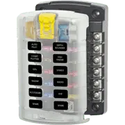 Blue Sea Systems ST Blade Fuse Block - 12 Circuits with Cover - 5029 - Steveston Marine and Hardware
