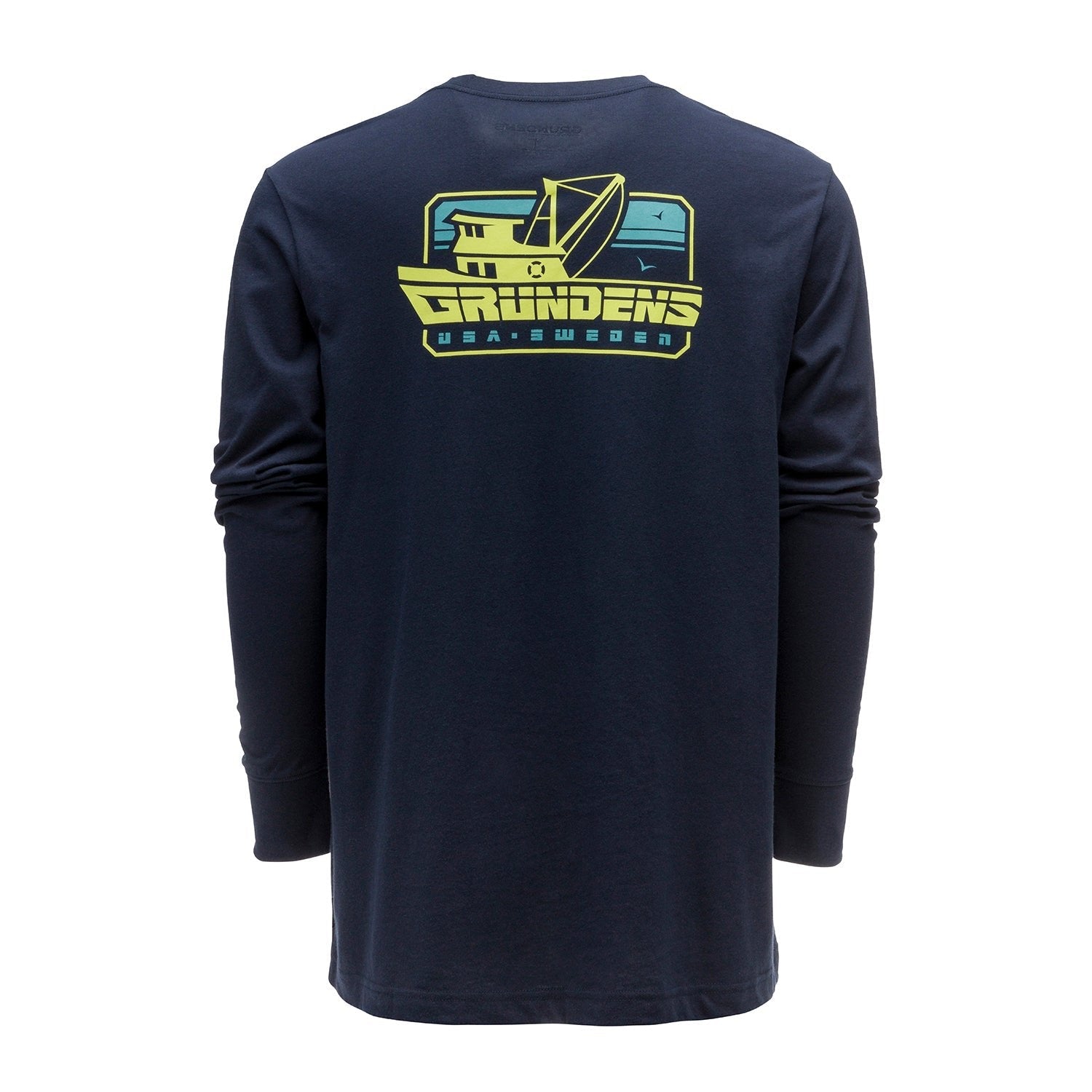 Grundens Commercial Boat LS T-Shirt - Dark Navy - Steveston Marine and Hardware