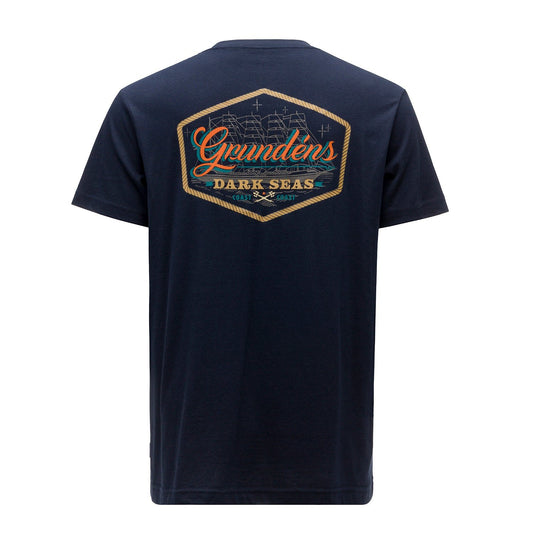 Grundens Dark Seas X Grundens Watercraft SS T-Shirt - Dark Navy - Size S