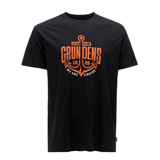 Grundens Logo Anchor SS T-Shirt - Black - Size XXL