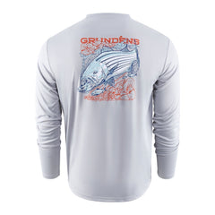 Grundens Striped Bass LS Tech Tee - Steel Grey - Steveston Marine and Hardware