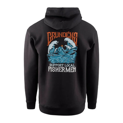 Grundens Displacement DWR Hoodie - SL Fisherman Black - Steveston Marine and Hardware