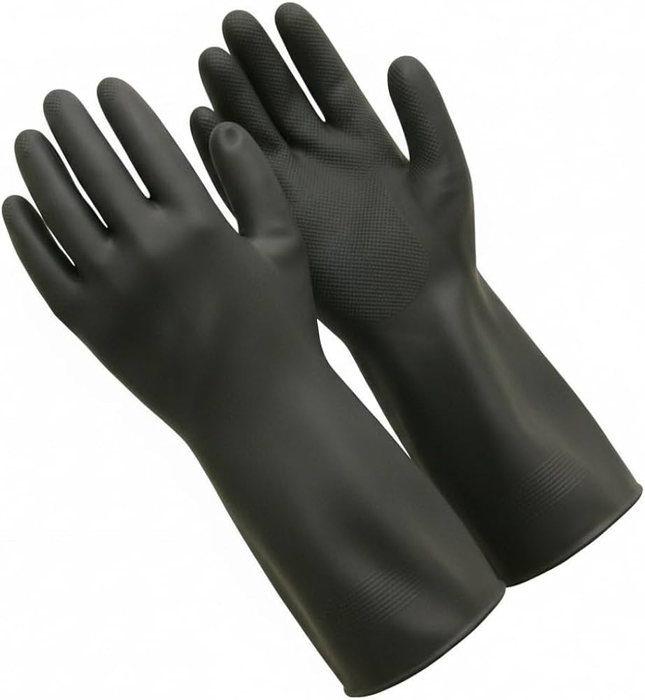 Gloves Black Rubber Large (Pair)