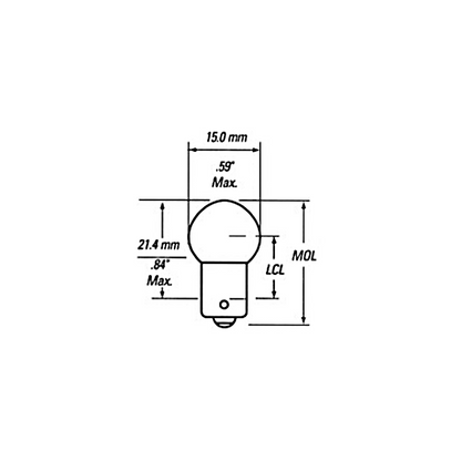 Ancor Miniature Bayonet Base (BA9S), Bulb (G-4-1/2) 9/16" Diameter (521895)