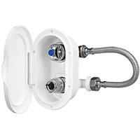 Lalizas Case w/ Cold Wat.Tap & Outlet, Elbow Conn w/ Lid, White
