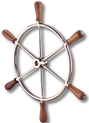 Edson Brnz Wheel W/Teak Handles